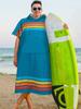 SUN CUBE Men's Surf Poncho Changing Robe with Hood, 44 Inches, Sunset Blue, Polyester view 2
