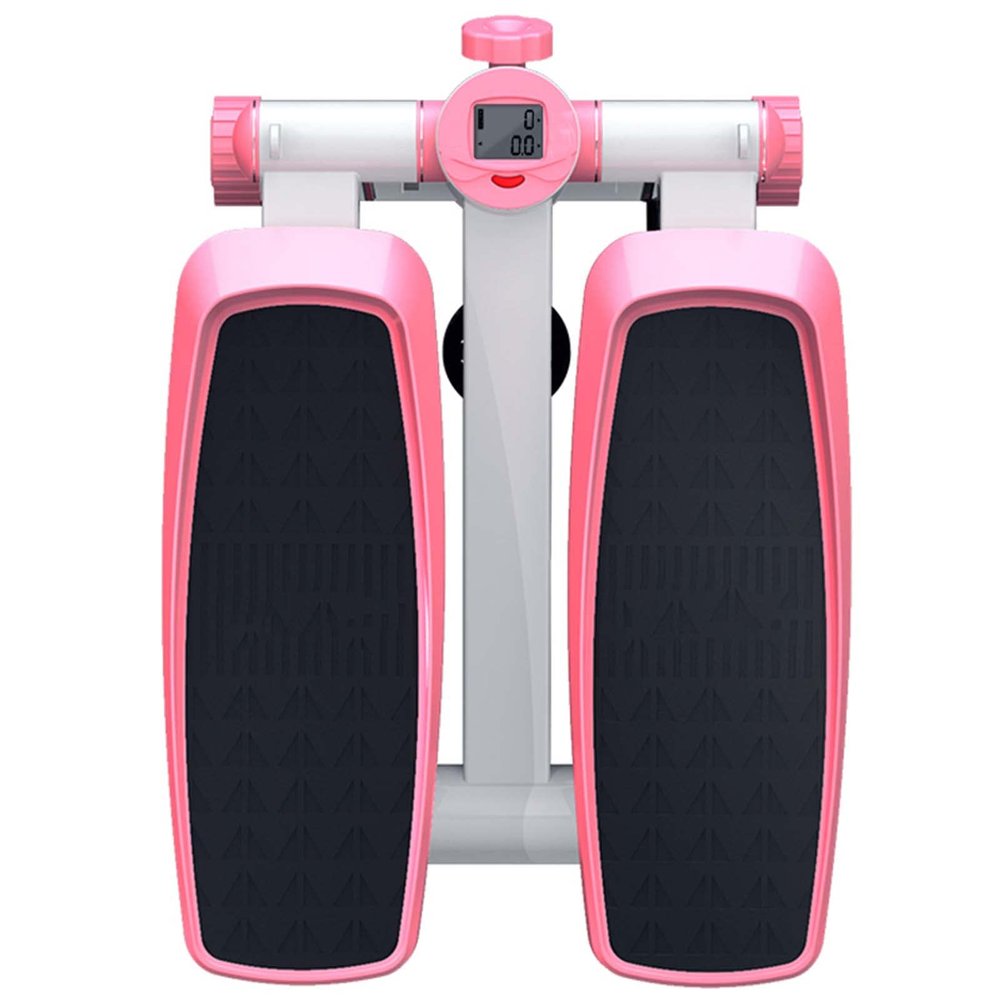 YSUEFIJO Mini Stepper with Resistance Bands, Anti Slip Fitness Equipment, Exercise Stepping Machine, Workout Stepper with LCD Digital Monitor, Compact Exercise Equipment