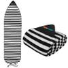 SUN CUBE Surfboard Sock Cover, Protective Surf Bag for Surfing Board, Light Stretchy Surfbag Sleeve for Funboard, Hybrid (7'0'', Black White) view 1