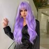 BERON Purple Wig Long Wavy Light Purple Wig with Bangs Lavender Wigs for Women Daily and Party Hairnet Include view 2
