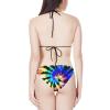 JEOCODY Spiral Tie Dye Print Two Pieces Bikini Set String Triangle Bikini Sets view 2