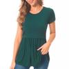 Bearsland Womens Nursing Top Short Sleeve Scoop Neck Nursing Shirt Breastfeeding Shirt Pregnancy Clothes, Deep Green,L view 2