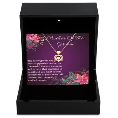 SpreadPassion Heart Knot Gold Necklace Luxury Box Wedding Jewelry, Gift for Mother of the groom, Wedding Gifts, The lucky groom has given. Jewelry Gift Ideas, Per