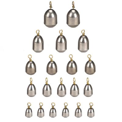 20 PCS Fishing Sinker Designed in Water Drops Shape Ferroalloy Fishing Sinker Set Fishing Sinker Set Fishing Sinker Set with 360 Degree Rotation Swivel