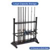 JOYWAVE Aluminium Fishing Rod Holders, Portable Fishing Rod Rack, Holds Up to 24 Rods, Modern Matte Black, 27.9x12.6x27.5 inches view 2