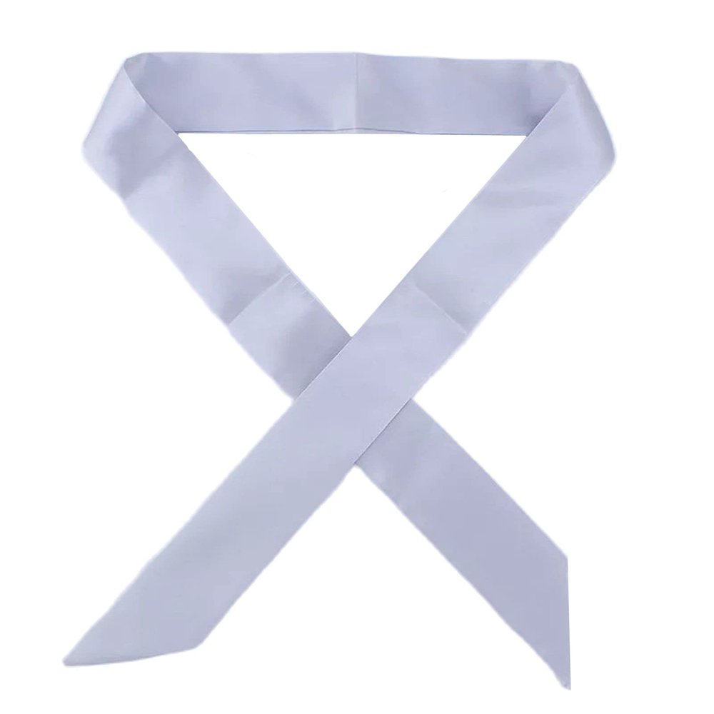 Yizelli Skinny Neck Scarf Solid Color 39.30 Inches Long Narrow Neckerchief Satin Hairband Wristband for Women (Grey)