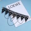 Andelaisi Boho Lace Choker Necklace Black Lace Tassel Necklace Choker Gothic Drape Crystal Lace Collar Necklace Vintage Black Cz Waterdrop Necklace Chain Jewelry for Women view 3