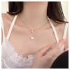 Andelaisi Boho Layered Pearl Choker Necklace Gold Crystal Pearl Necklace Choker Crystal Moonstone Heart Pendant Necklace Vintage Station Pearl Necklace Jewelry for Women view 2