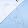 Andelaisi Boho Layered Pearl Choker Necklace Gold Crystal Pearl Necklace Choker Crystal Moonstone Heart Pendant Necklace Vintage Station Pearl Necklace Jewelry for Women view 3