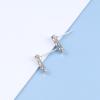 Andelaisi Boho Crystal Bar Earrings Silver Rhinestone Bar Studs Earrings Vintage Crystal Tiny Rectangle Earrings Geometric Cz Bar Earrings Jewelry for Women view 4