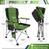 LAMA Folding Camping Chairs for Adults, High Back Directors Chair with Arm Rest, Heavy Duty 330 LBS Capacity Outdoor Camp Chair with Cup Holder&Portable Carrying Bag for Camping Hiking Sports, Green view 2