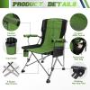 LAMA Folding Camping Chairs for Adults, High Back Directors Chair with Arm Rest, Heavy Duty 330 LBS Capacity Outdoor Camp Chair with Cup Holder&Portable Carrying Bag for Camping Hiking Sports, Green view 3