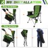 LAMA Folding Camping Chairs for Adults, High Back Directors Chair with Arm Rest, Heavy Duty 330 LBS Capacity Outdoor Camp Chair with Cup Holder&Portable Carrying Bag for Camping Hiking Sports, Green view 4