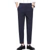 Maiyifu-GJ Men's Business Comfort Pant Casual Straight Fit Tapered Wedding Suit Pant Classic Lightweight Loose Fit Trousers (Blue,32) view 1