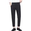 Men's Business Comfort Pant Casual Straight Fit Tapered Wedding Suit Pant Classic Lightweight Loose Fit Trousers (Black,34) view 1