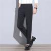 Men's Business Comfort Pant Casual Straight Fit Tapered Wedding Suit Pant Classic Lightweight Loose Fit Trousers (Black,34) view 2