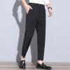 Men's Business Comfort Pant Casual Straight Fit Tapered Wedding Suit Pant Classic Lightweight Loose Fit Trousers (Black,34) view 3