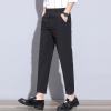 Men's Business Comfort Pant Casual Straight Fit Tapered Wedding Suit Pant Classic Lightweight Loose Fit Trousers (Black,34) view 4