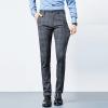 Men's Plaid Business Comfort Pant Casual Straight Fit Tapered Suit Pant Classic Lightweight Wedding Trousers (Dark Grey,31) view 2