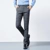 Men's Plaid Business Comfort Pant Casual Straight Fit Tapered Suit Pant Classic Lightweight Wedding Trousers (Dark Grey,31) view 3
