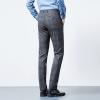 Men's Plaid Business Comfort Pant Casual Straight Fit Tapered Suit Pant Classic Lightweight Wedding Trousers (Dark Grey,31) view 4