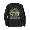 20th Birthday Vintage 20 Year Old Est 2003 Limited Edition Long Sleeve T-Shirt view 1