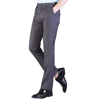 Maiyifu-GJ Mens Slim Fit Stretch Dress Pant Solid Color Skinny Comfort Suit Pant Business Wrinkle Resistant Casual Trousers (Grey,29)