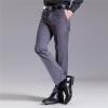 Maiyifu-GJ Mens Slim Fit Stretch Dress Pant Solid Color Skinny Comfort Suit Pant Business Wrinkle Resistant Casual Trousers (Grey,29) view 2