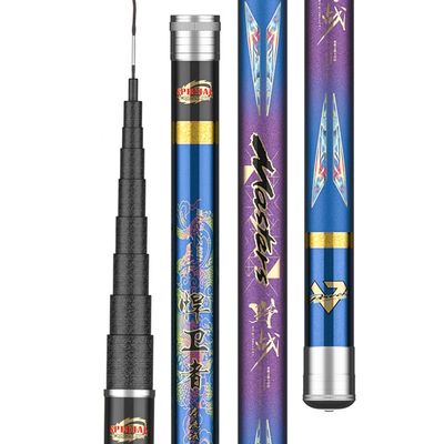 ZFF Fishing Rod Carbon Fiber Hand Pole Ultra Hard Ultralight Long Sections 8m 9m 10m 11m 12m 13m 14m 15m Lake Reservoir Streams (Size : 14m)