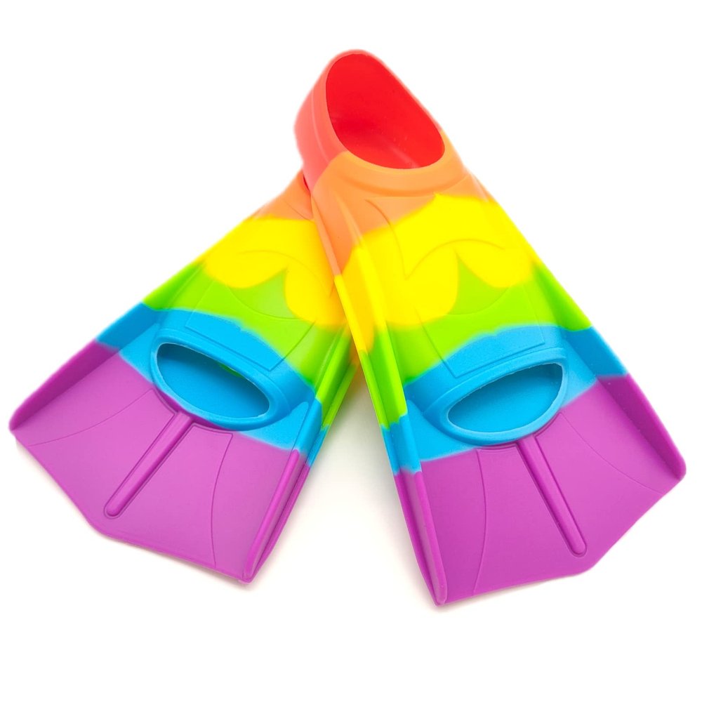 Swimming Training Fins,Kids Swim Fins,Comfortable Swimming Flippers Suitable for Children,Beginners,Girls,Boys,Adults (L, 2C-Red)