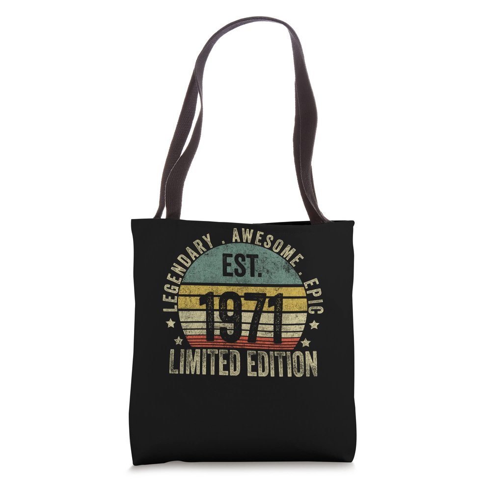 52nd Birthday Vintage 52 Year Old Est 1971 Limited Edition Tote Bag