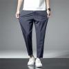 Maiyifu-GJ Mens Loose Fit Stretch Pant Classic Casual Tapered Suit Pant Solid Color Lightweight Business Trousers Streetwear (Blue,XX-Large) view 3
