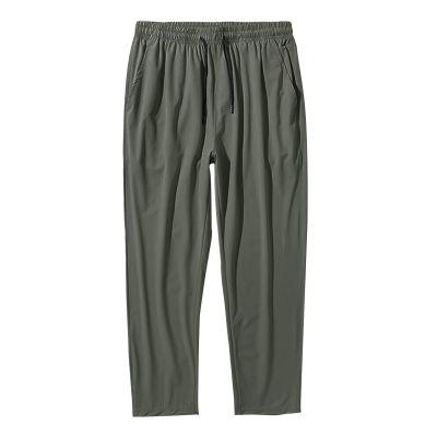 Mens Loose Fit Stretch Pant Classic Casual Tapered Suit Pant Solid Color Lightweight Business Trousers Streetwear (Green,Medium)