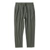 Mens Loose Fit Stretch Pant Classic Casual Tapered Suit Pant Solid Color Lightweight Business Trousers Streetwear (Green,Medium) view 1