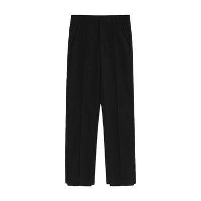 Men's Stylish Loose Fit Pant Baggy Straight Leg Casual Suit Pant Lightweight Business Comfort Trouser (Black,Large)