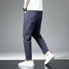 Mens Loose Fit Stretch Pant Classic Casual Tapered Suit Pant Solid Color Lightweight Business Trousers Streetwear (Blue,3X-Large) view 2