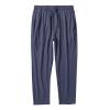 Maiyifu-GJ Mens Loose Fit Stretch Pant Classic Casual Tapered Suit Pant Solid Color Lightweight Business Trousers Streetwear (Blue,Medium) view 1