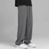 Maiyifu-GJ Men's Loose Fit Dress Pant Classic Casual Wide Leg Suit Pant Solid Color Lightweight Business Trousers Streetwear (Dark Grey,XX-Large) view 2