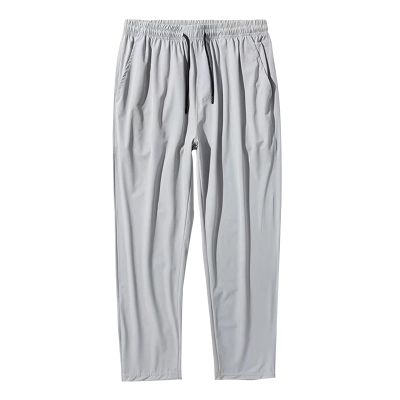 Mens Loose Fit Stretch Pant Classic Casual Tapered Suit Pant Solid Color Lightweight Business Trousers Streetwear (Light Grey,Large)