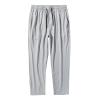 Mens Loose Fit Stretch Pant Classic Casual Tapered Suit Pant Solid Color Lightweight Business Trousers Streetwear (Light Grey,Large) view 1