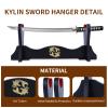 GUIIYLGG Sword Holder Japanese Velvet Padded Katana Stand Samurai Display Rack Support All Tanto Sword yin and yang 1 Tier view 3