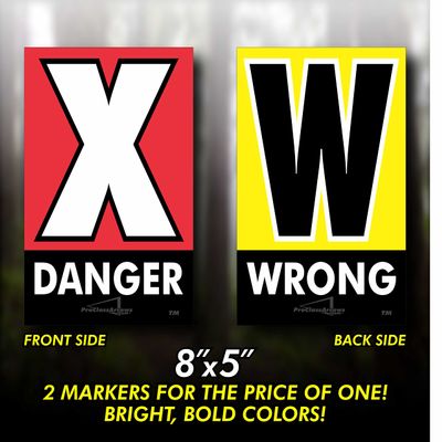 Pro Class Arrows, PCA-DW, Race Course Marking Arrow; 150 Pack; 8"x5" (Danger/Wrong)