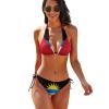 Antigua and Barbuda Flag Women's Bikini Set V Neck Swimwear Two Piece Swimsuit Bathing Suit XL