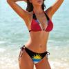 Antigua and Barbuda Flag Women's Bikini Set V Neck Swimwear Two Piece Swimsuit Bathing Suit XL view 4
