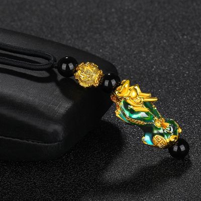 AHAFEI Fashion Charm Gold Plated Dragon Pendant Necklace Personality Feng Shui Lucky Fortune God Beast Dragon Head Jewelry Accessories 1Pcs (Color : XL676-rope Chain)