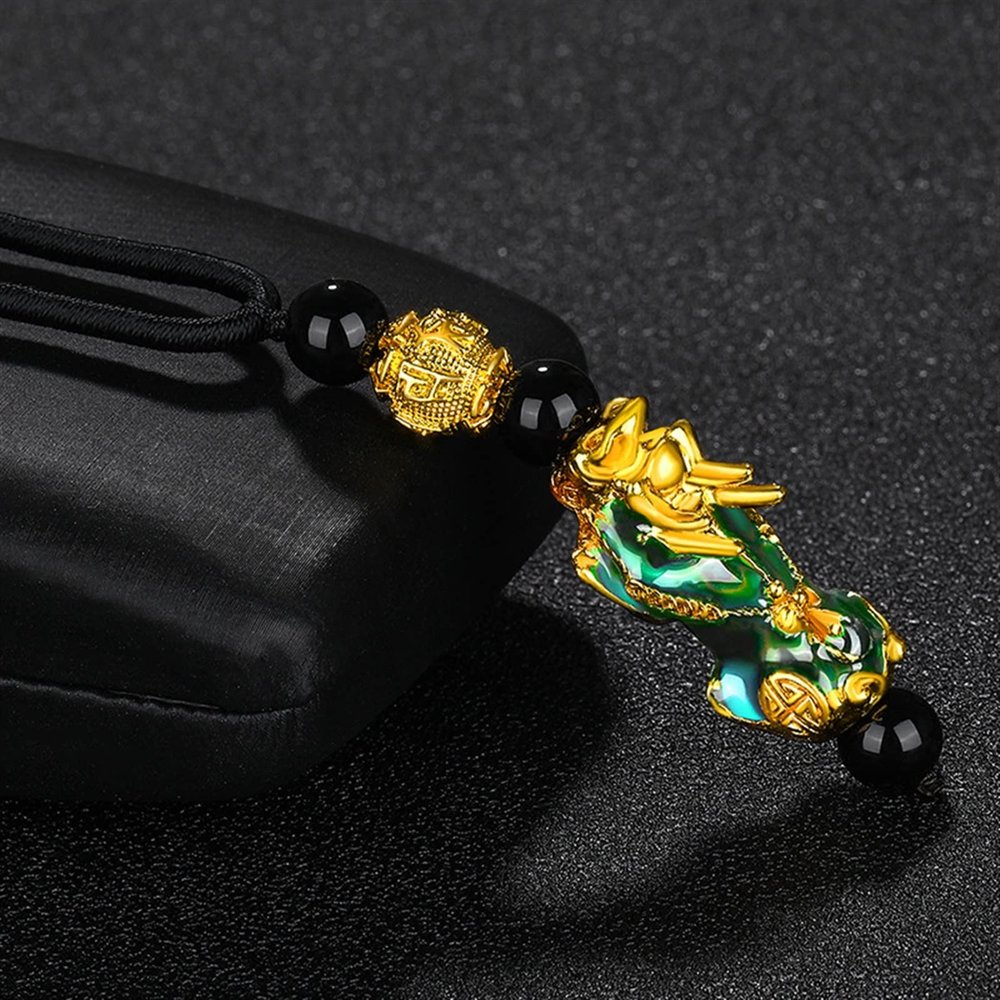 AHAFEI Fashion Charm Gold Plated Dragon Pendant Necklace Personality Feng Shui Lucky Fortune God Beast Dragon Head Jewelry Accessories 1Pcs (Color : XL676-rope Chain)