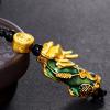 AHAFEI Fashion Charm Gold Plated Dragon Pendant Necklace Personality Feng Shui Lucky Fortune God Beast Dragon Head Jewelry Accessories 1Pcs (Color : XL676-rope Chain) view 2
