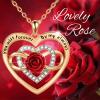 AHAFEI Fashion Creative Love Infinity Zircon Necklace Exquisite Personality Rose Women Wedding Jewelry Engagement Accessories Gift 1Pcs (Color : Silver) view 2