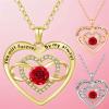 AHAFEI Fashion Creative Love Infinity Zircon Necklace Exquisite Personality Rose Women Wedding Jewelry Engagement Accessories Gift 1Pcs (Color : Silver) view 4