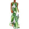 Tropical Hawaii Leaves Palm Tree Women's Sleeveless Dresses Casual Maxi Long Dress Tank Dress Beach Dress M view 1